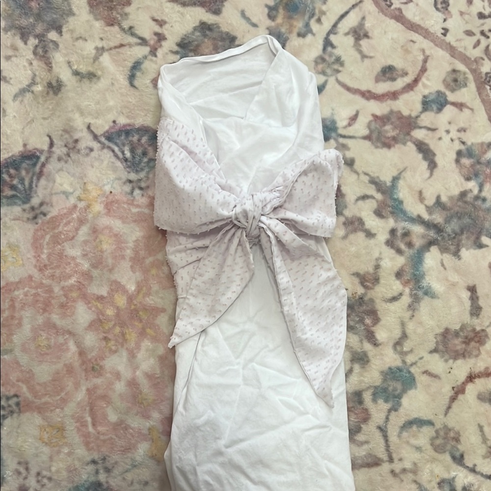 The Beaufort Bonnet Company White Swaddle with Elegant Bow